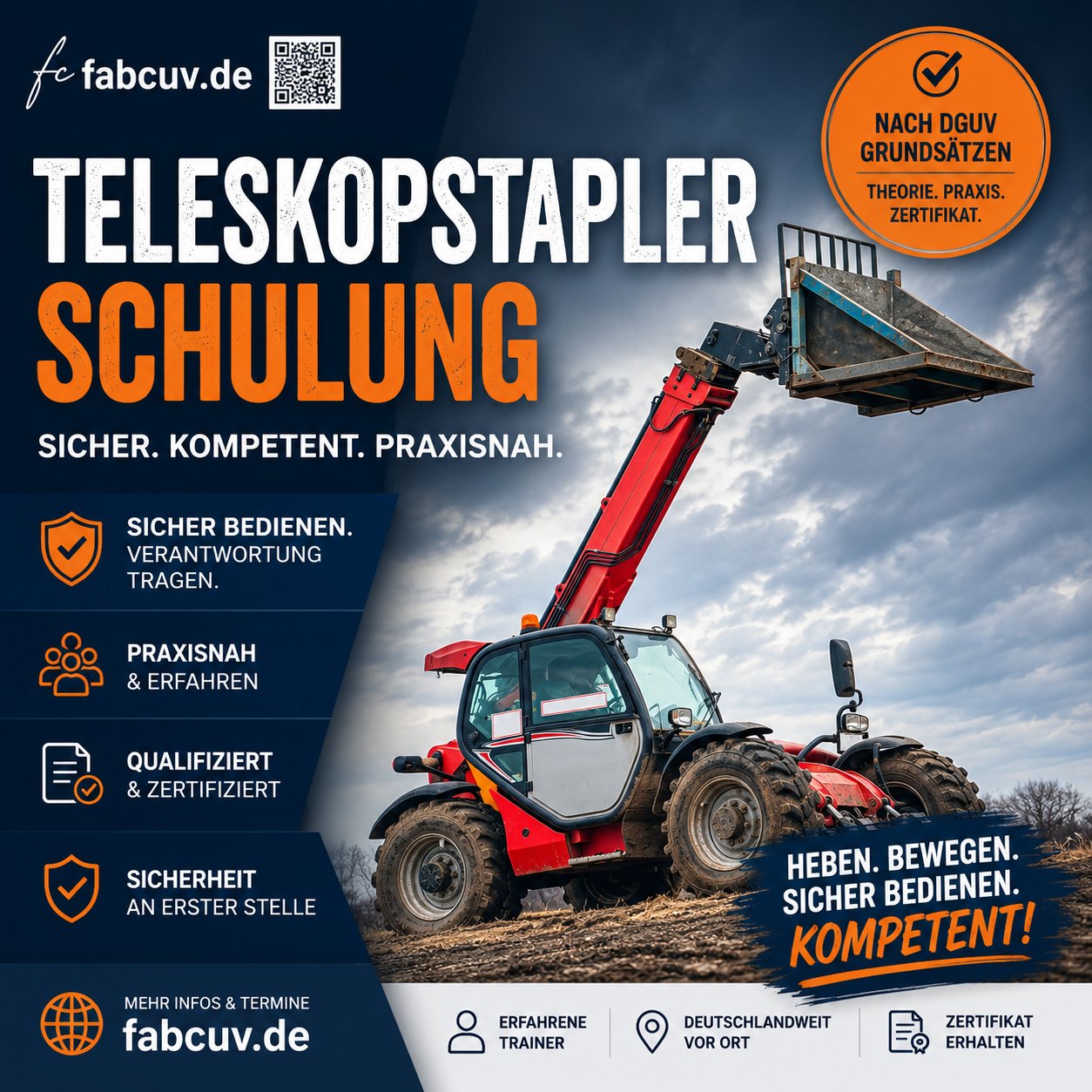 Teleskopstapler Schulung nach DGUV Grundsatz 308-009 – Starr und Roto sicher bedienen – Bedienerschulung fabcuv.de