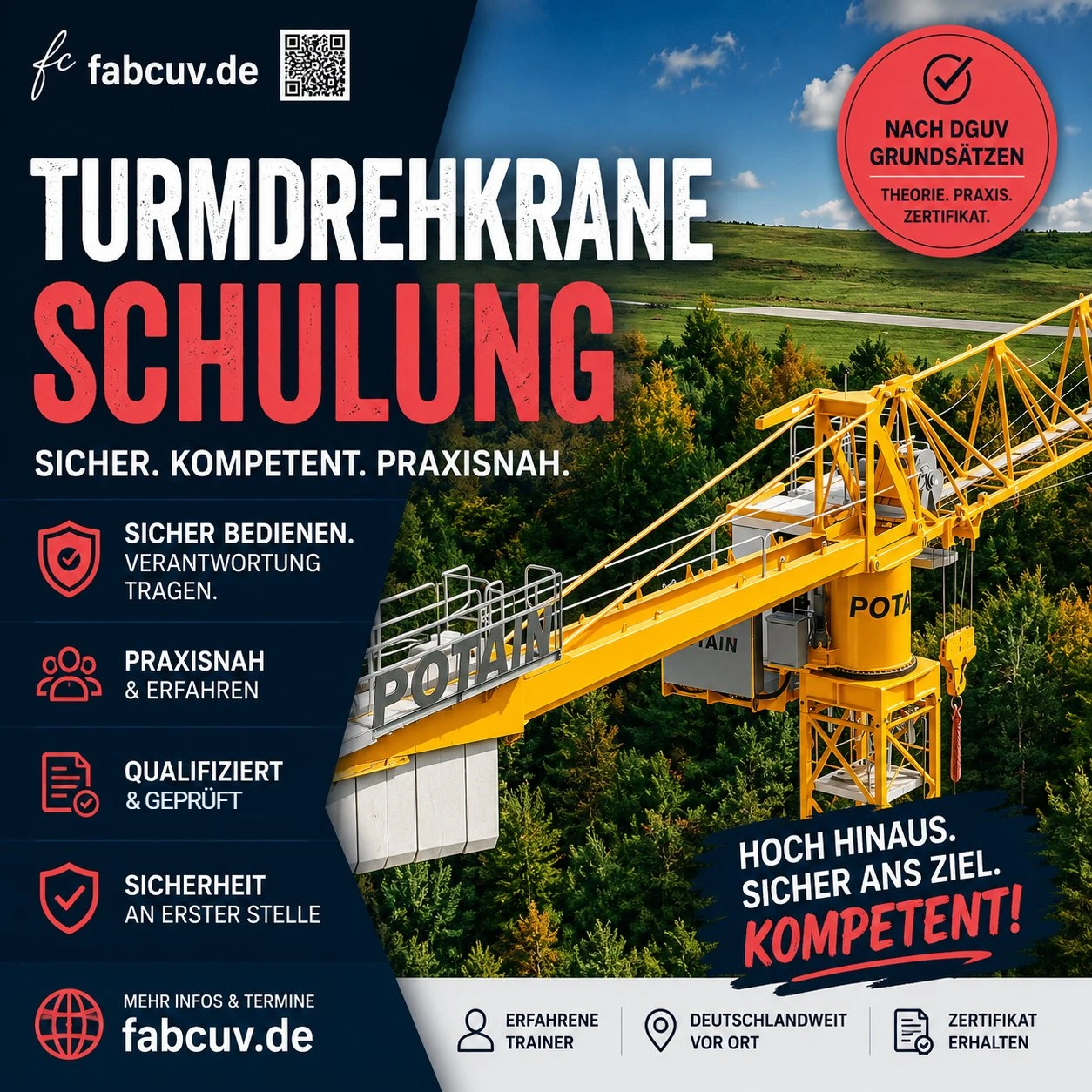 Turmdrehkran Schulung nach DGUV Grundsatz 309-003 – Kranführerschein für Obendreher und Untendreher – fabcuv.de NRW